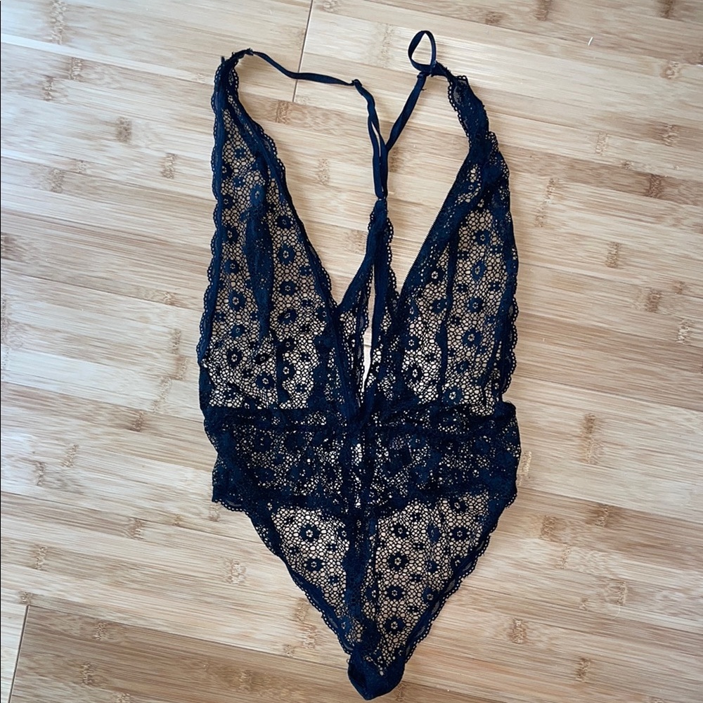 Guc Black lace victoria secret teddy Bodysuit